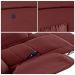 Poltrona do Papai Reclinável Sala de Cinema Madrid Controle Power Elétrico USB PU Vermelho  G23