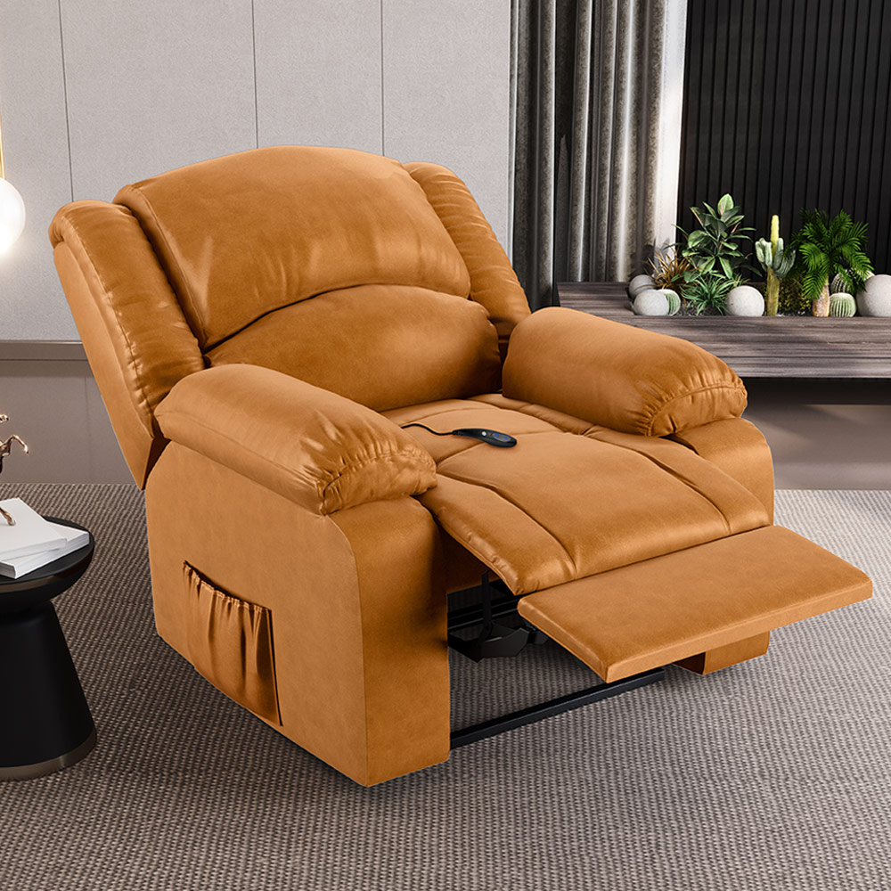 Poltrona do Papai Reclinável Sala de Cinema Madrid Controle Power Elétrico USB PU Whisky  G26