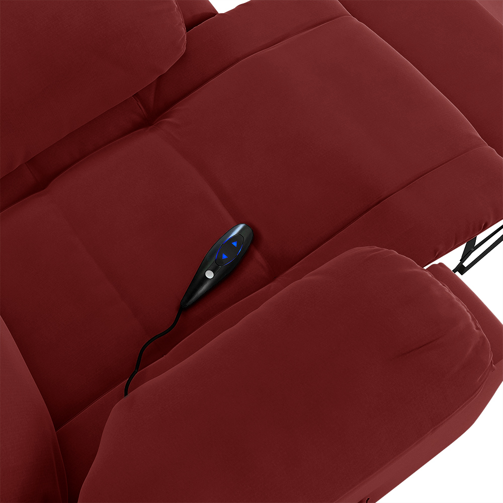 Poltrona do Papai Reclinável Sala de Cinema Madrid Controle Power Elétrico USB Veludo Vermelho  G23