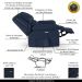 Poltrona do Papai Reclinável Sala de Cinema Madrid Elétrica Touch Massagem USB PU Azul  G23