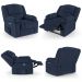 Poltrona do Papai Reclinável Sala de Cinema Madrid Elétrica Touch Massagem USB PU Azul  G23