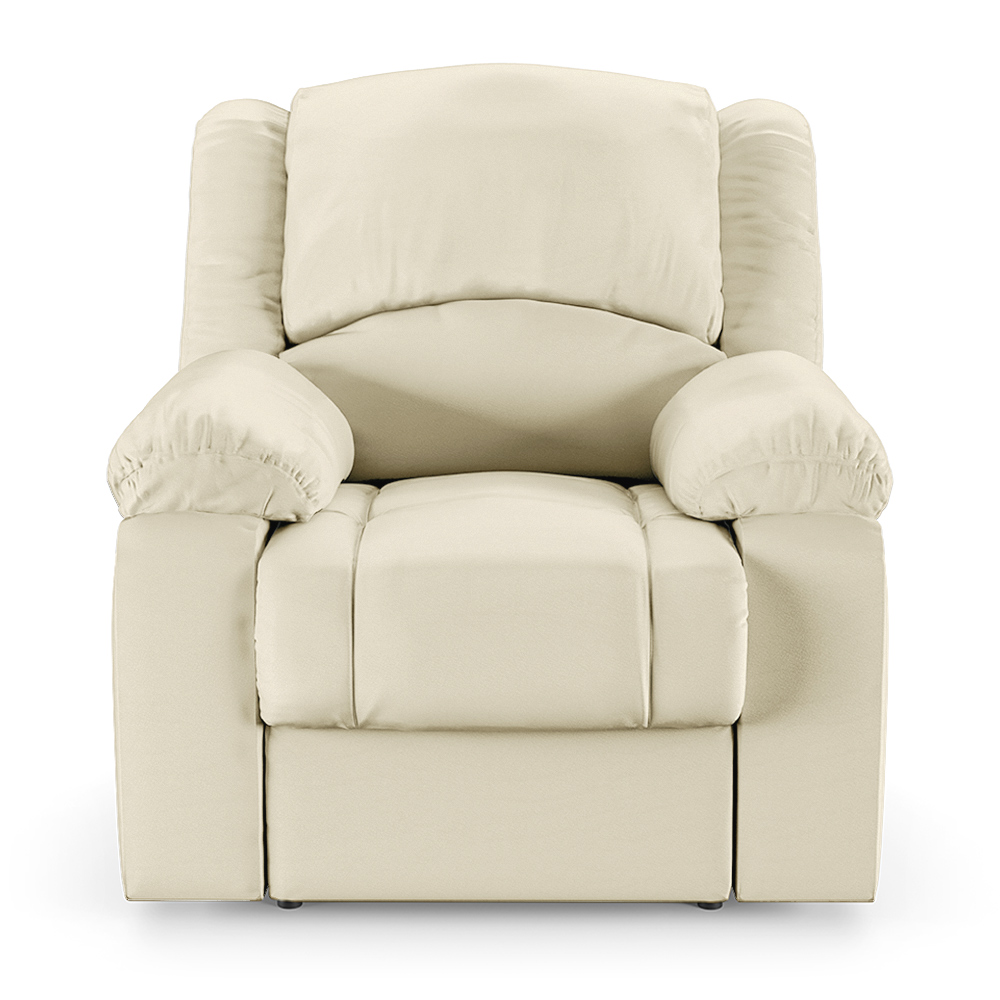 Poltrona do Papai Reclinável Sala de Cinema Madrid Elétrica Touch Massagem USB PU Bege  G26