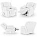 Poltrona do Papai Reclinável Sala de Cinema Madrid Elétrica Touch Massagem USB PU Branco  G23