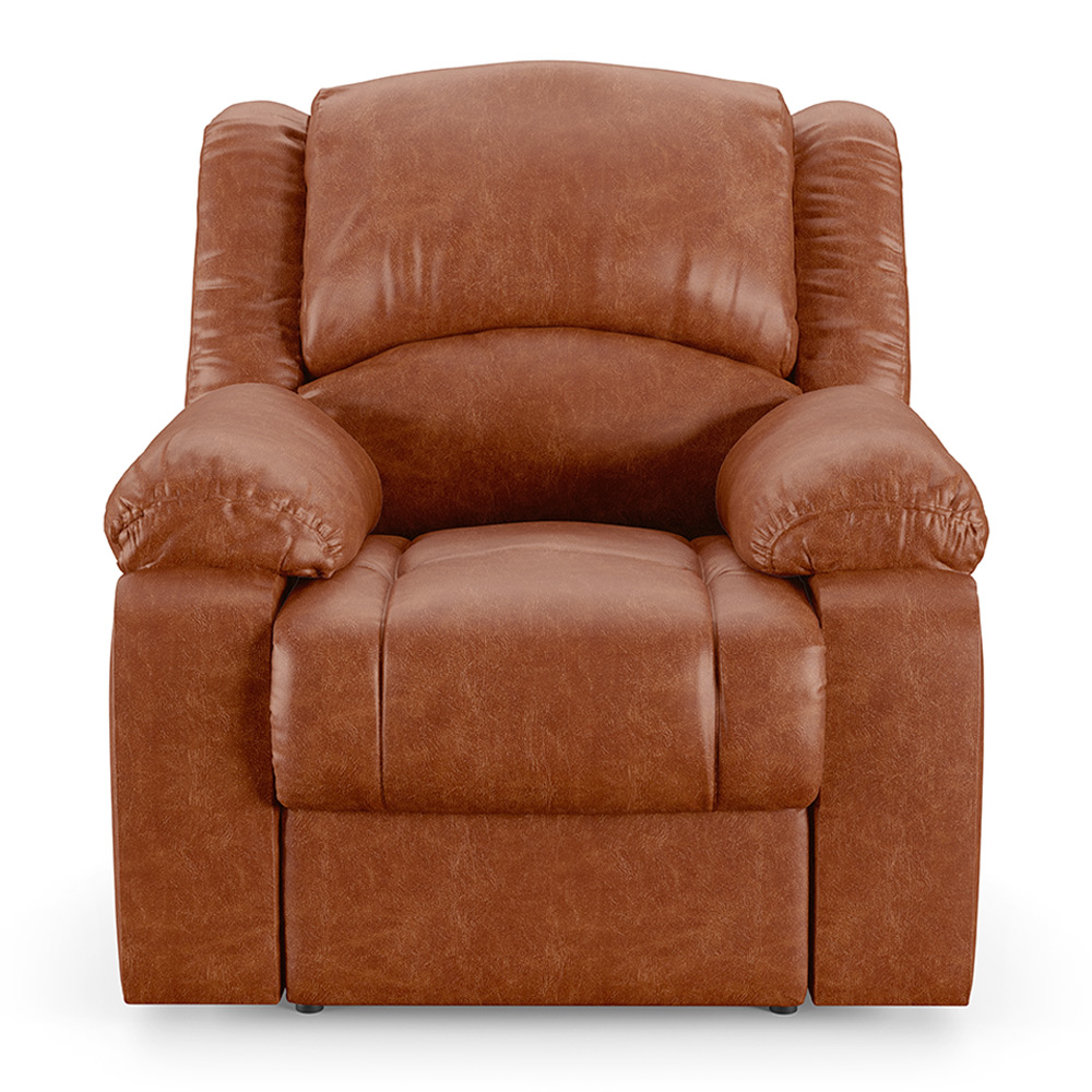 Poltrona do Papai Reclinável Sala de Cinema Madrid Elétrica Touch Massagem USB PU Caramelo Brilho  G26