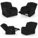 Poltrona do Papai Reclinável Sala de Cinema Madrid Elétrica Touch Massagem USB PU Preto  G23