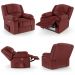 Poltrona do Papai Reclinável Sala de Cinema Madrid Elétrica Touch Massagem USB PU Vermelho  G23