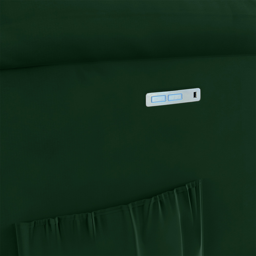 Poltrona do Papai Reclinável Sala de Cinema Madrid Elétrica Touch Massagem USB Veludo Verde Esmeralda  G23