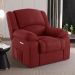Poltrona do Papai Reclinável Sala de Cinema Madrid Elétrica Touch Massagem USB Veludo Vermelho  G23