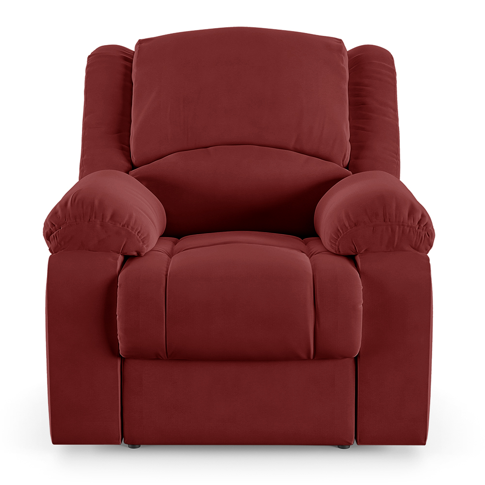 Poltrona do Papai Reclinável Sala de Cinema Madrid Elétrica Touch Massagem USB Veludo Vermelho  G23
