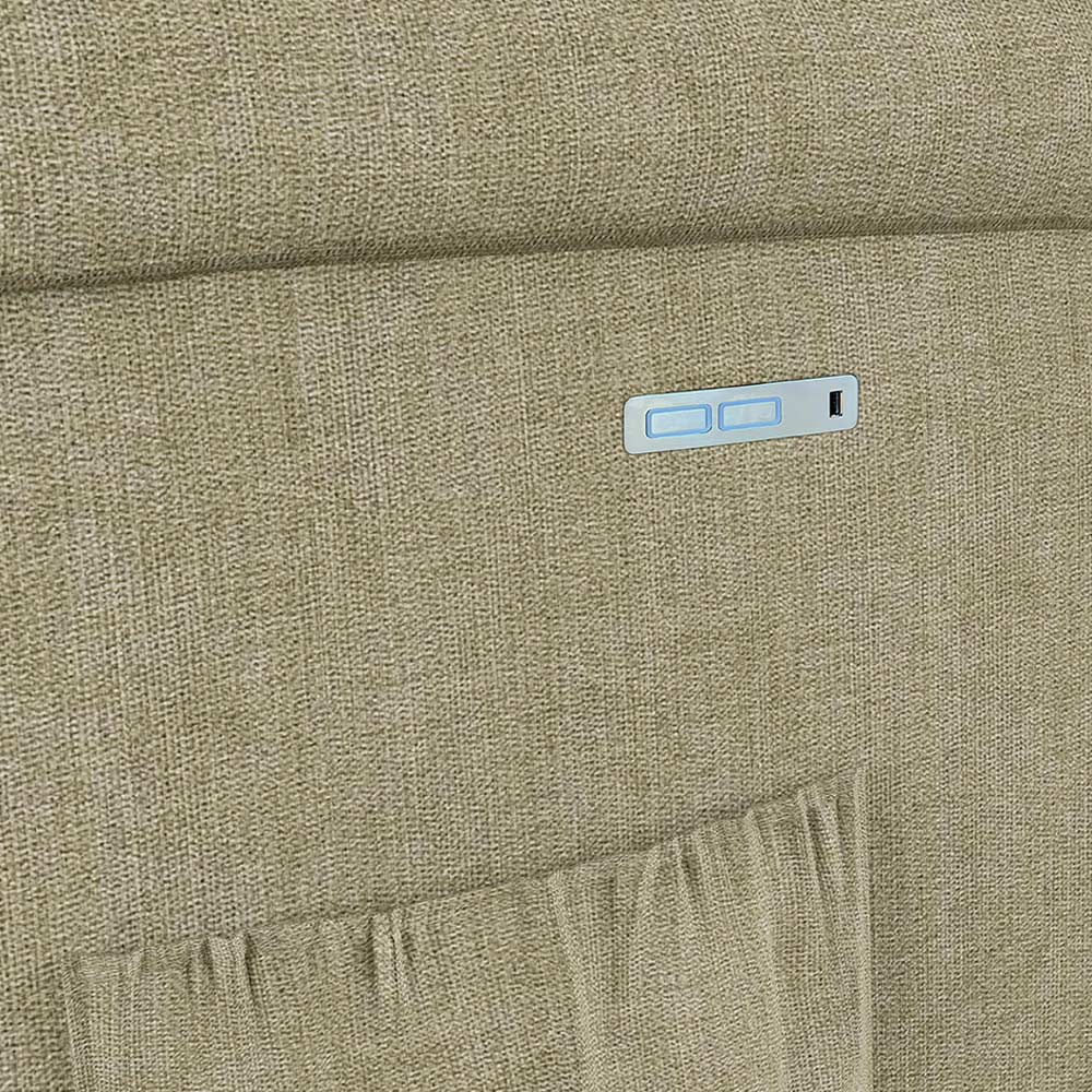Poltrona do Papai Reclinável Sala de Cinema Madrid Elétrica Touch USB Linho Bege  G26