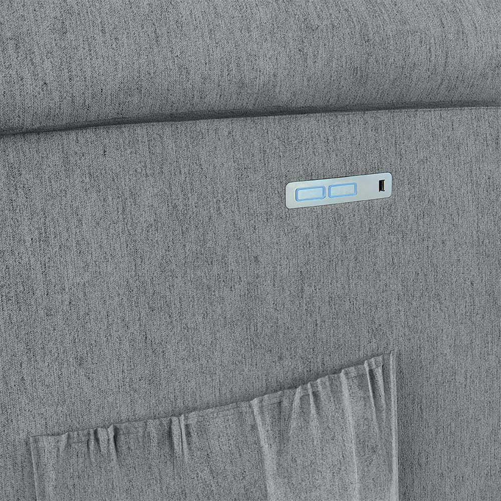 Poltrona do Papai Reclinável Sala de Cinema Madrid Elétrica Touch USB Linho Cinza  G26
