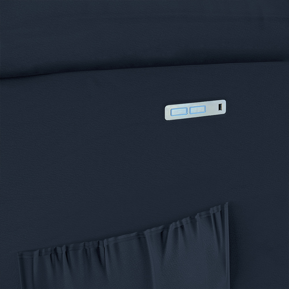 Poltrona do Papai Reclinável Sala de Cinema Madrid Elétrica Touch USB PU Azul  G23