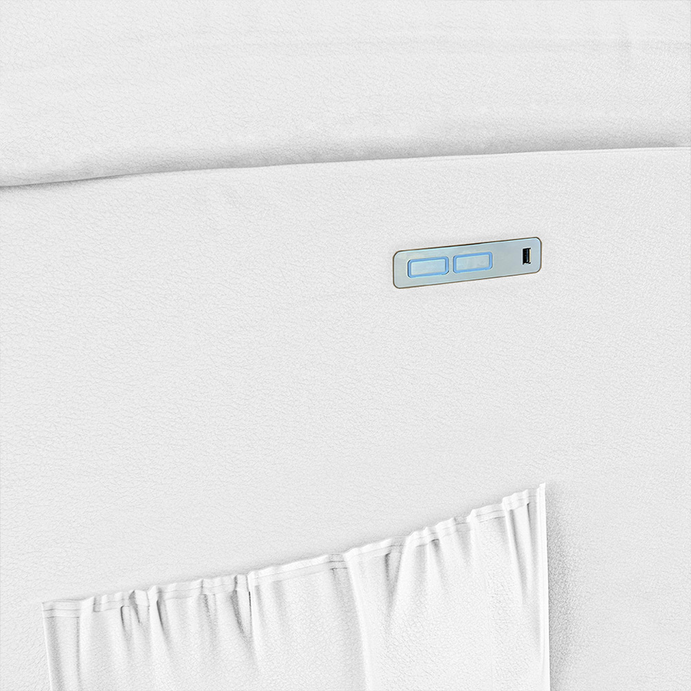 Poltrona do Papai Reclinável Sala de Cinema Madrid Elétrica Touch USB PU Branco  G23