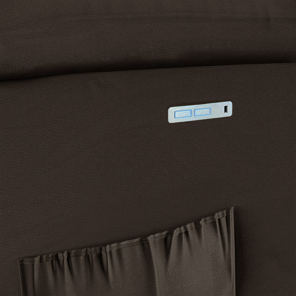 Poltrona do Papai Reclinável Sala de Cinema Madrid Elétrica Touch USB PU Marrom  G23