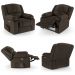 Poltrona do Papai Reclinável Sala de Cinema Madrid Elétrica Touch USB PU Marrom  G23