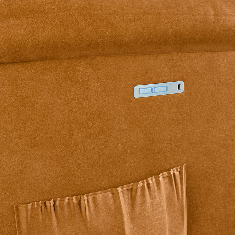Poltrona do Papai Reclinável Sala de Cinema Madrid Elétrica Touch USB PU Whisky  G26