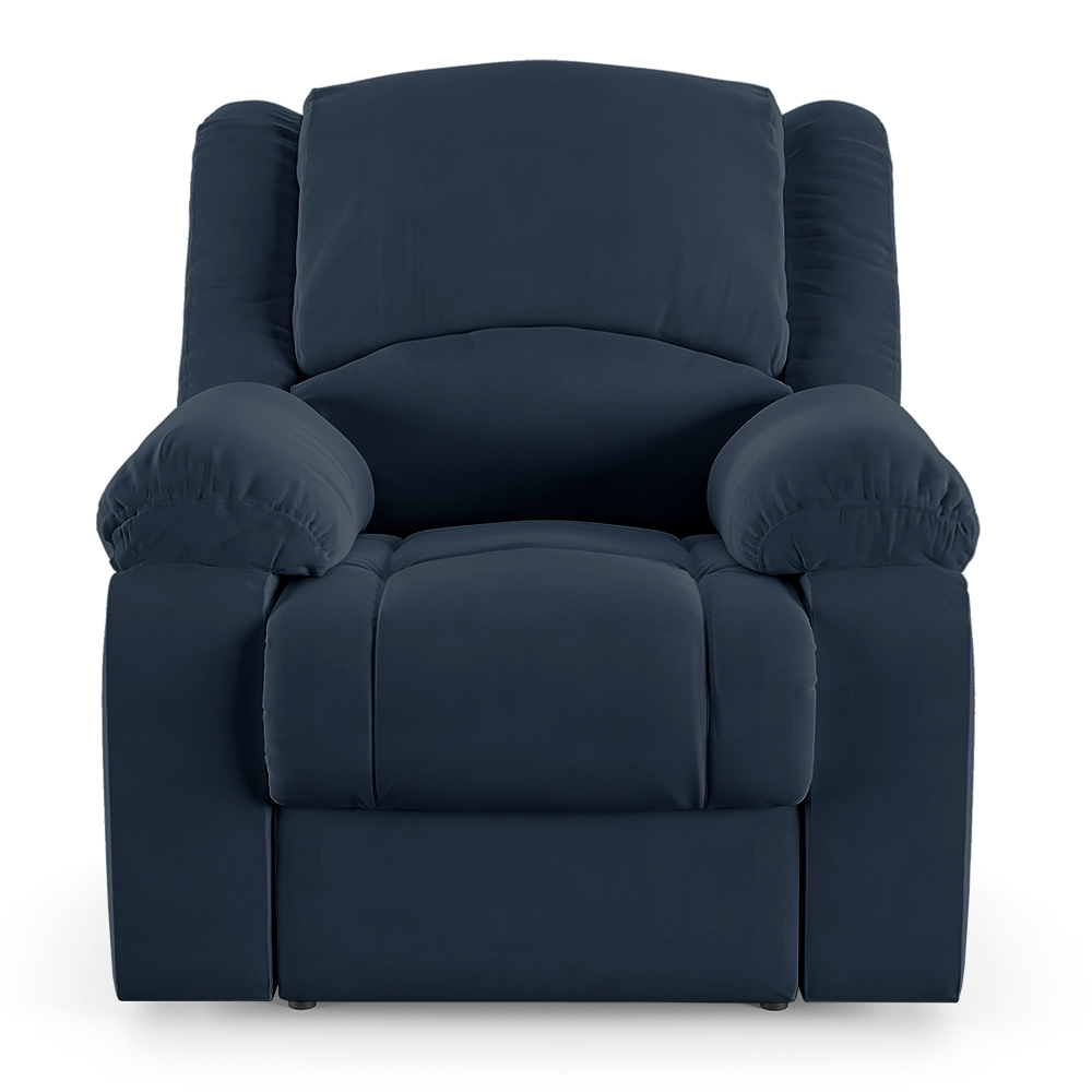 Poltrona do Papai Reclinável Sala de Cinema Madrid Elétrica Touch USB Veludo Azul  G23