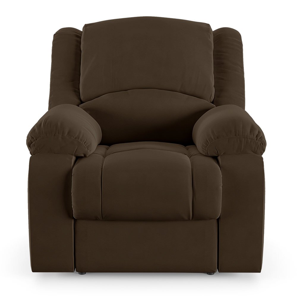 Poltrona do Papai Reclinável Sala de Cinema Madrid Elétrica Touch USB Veludo Marrom  G23