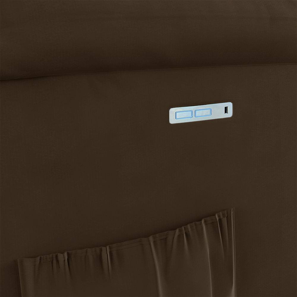 Poltrona do Papai Reclinável Sala de Cinema Madrid Elétrica Touch USB Veludo Marrom  G23