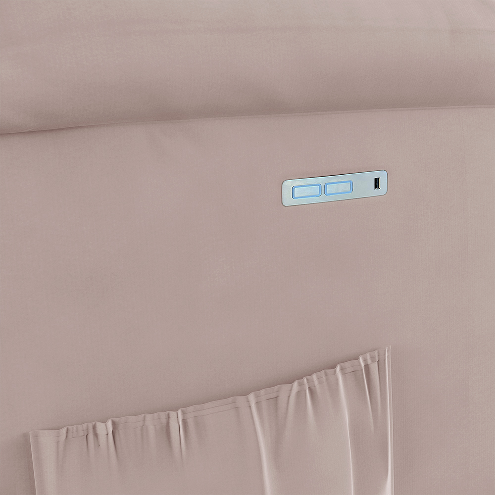 Poltrona do Papai Reclinável Sala de Cinema Madrid Elétrica Touch USB Veludo Rosê  G23