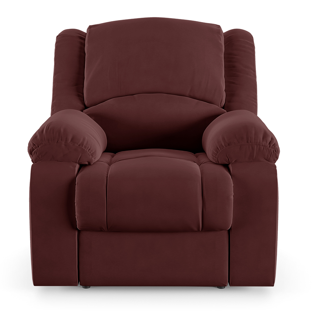 Poltrona do Papai Reclinável Sala de Cinema Madrid Elétrica Touch USB Veludo Vinho  G23