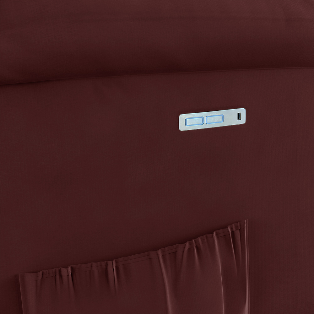 Poltrona do Papai Reclinável Sala de Cinema Madrid Elétrica Touch USB Veludo Vinho  G23