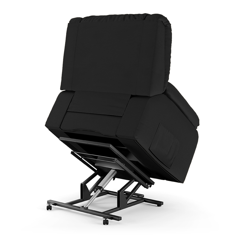 Poltrona do Papai Reclinável Sala de Cinema Madrid Elevação Lift Elétrico PU Preto  G23