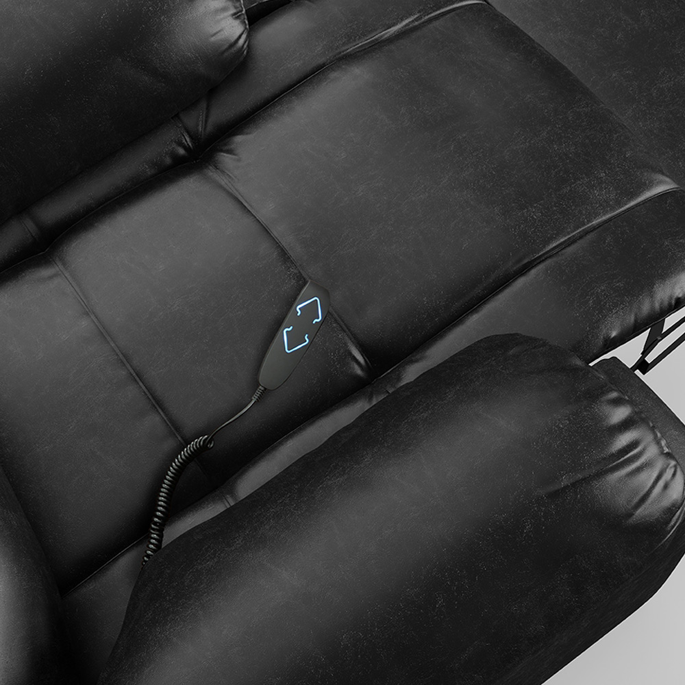 Poltrona do Papai Reclinável Sala de Cinema Madrid Elevação Lift Elétrico PU Preto Brilho  G26