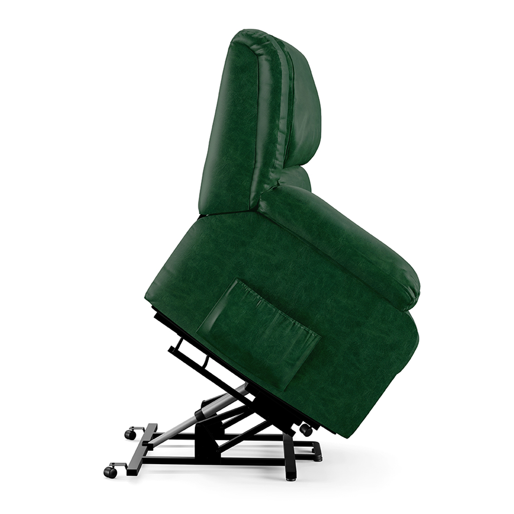 Poltrona do Papai Reclinável Sala de Cinema Madrid Elevação Lift Elétrico PU Verde Musgo  G26