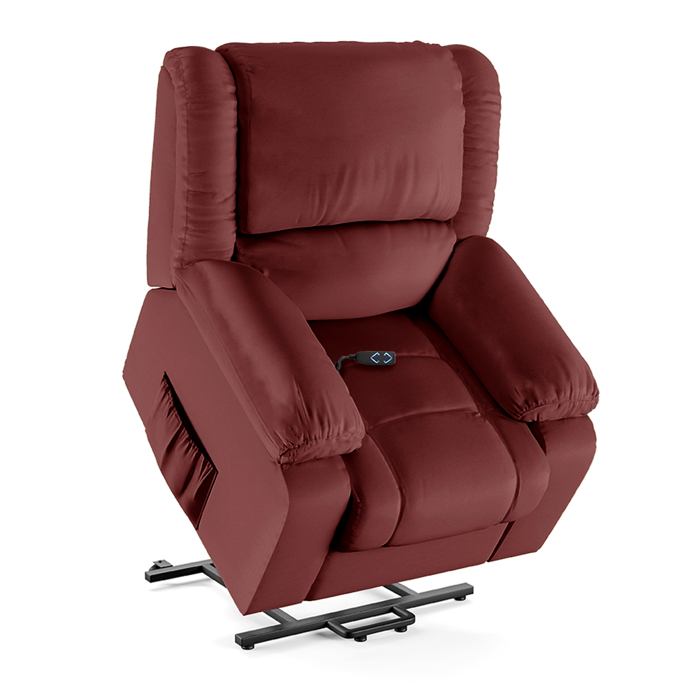 Poltrona do Papai Reclinável Sala de Cinema Madrid Elevação Lift Elétrico PU Vermelho  G23