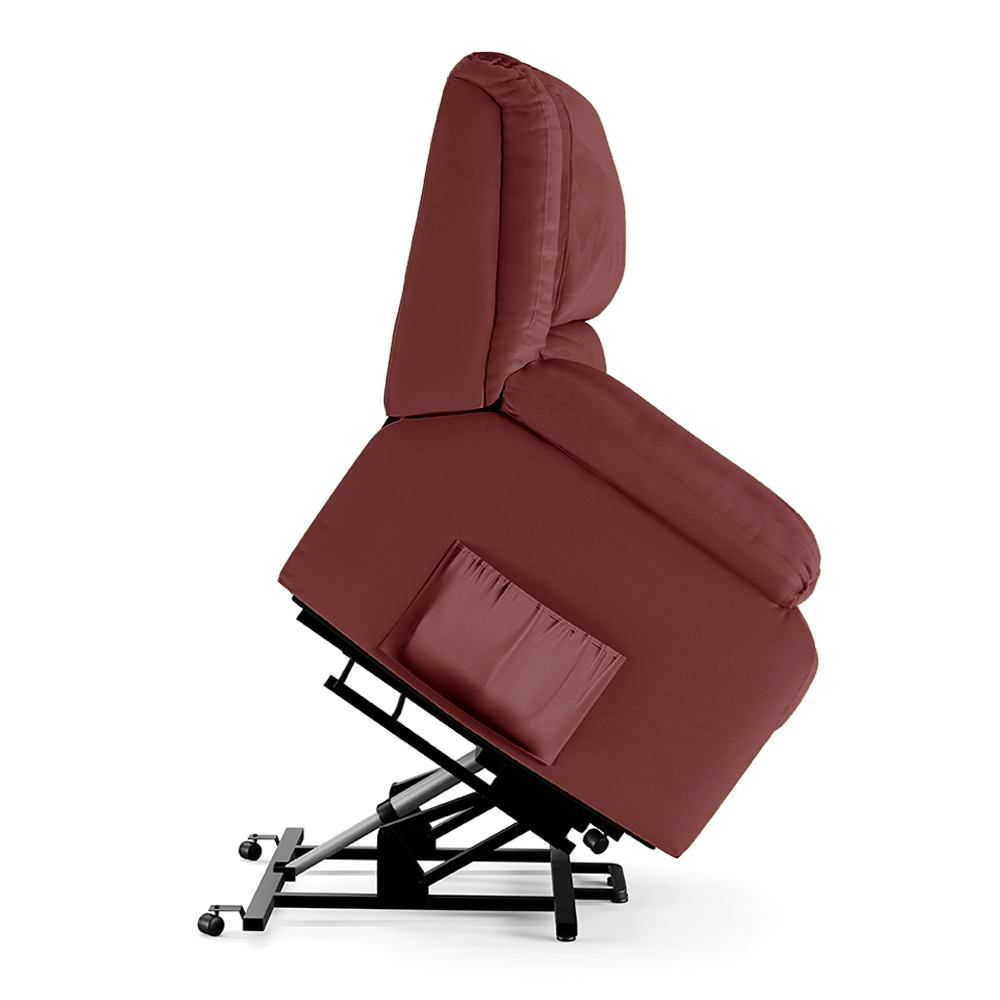 Poltrona do Papai Reclinável Sala de Cinema Madrid Elevação Lift Elétrico PU Vermelho  G23
