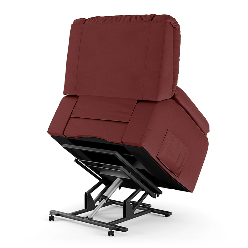 Poltrona do Papai Reclinável Sala de Cinema Madrid Elevação Lift Elétrico PU Vermelho  G23