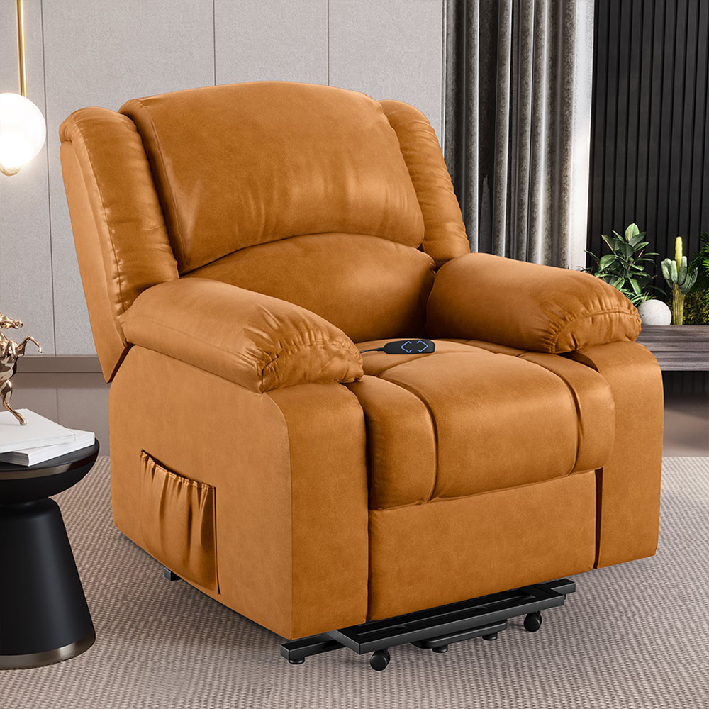 Poltrona do Papai Reclinável Sala de Cinema Madrid Elevação Lift Elétrico PU Whisky  G26