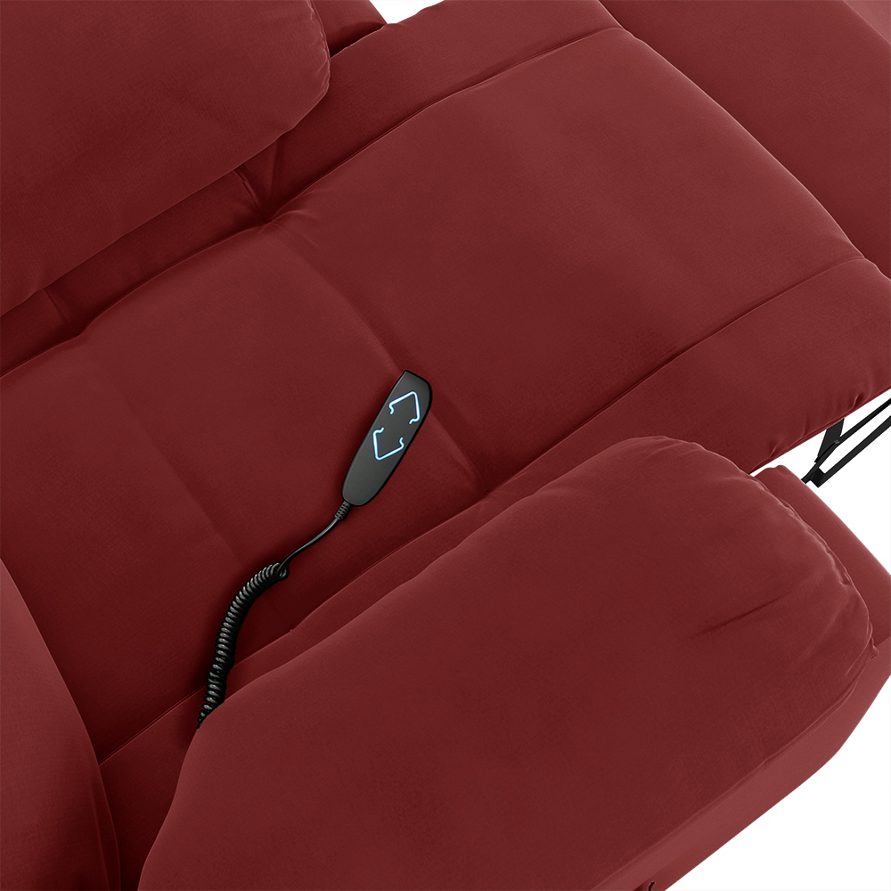 Poltrona do Papai Reclinável Sala de Cinema Madrid Elevação Lift Elétrico Veludo Vermelho  G23