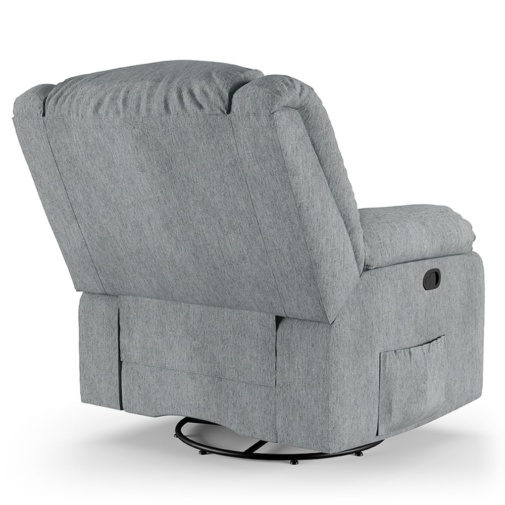 Poltrona do Papai Reclinável Sala de Cinema Madrid Glider Manual Giratória Linho Cinza  G26