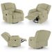 Poltrona do Papai Reclinável Sala de Cinema Madrid Glider Manual Giratória Massagem USB Linho Bege  G26