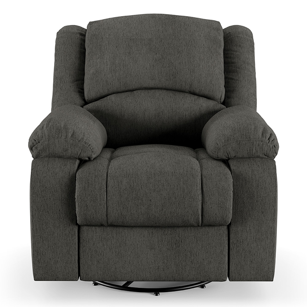 Poltrona do Papai Reclinável Sala de Cinema Madrid Glider Manual Giratória Massagem USB Linho Chumbo  G26