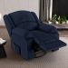 Poltrona do Papai Reclinável Sala de Cinema Madrid Glider Manual Giratória Massagem USB PU Azul  G23