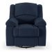 Poltrona do Papai Reclinável Sala de Cinema Madrid Glider Manual Giratória Massagem USB PU Azul  G23