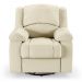 Poltrona do Papai Reclinável Sala de Cinema Madrid Glider Manual Giratória Massagem USB PU Bege  G26