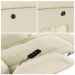 Poltrona do Papai Reclinável Sala de Cinema Madrid Glider Manual Giratória Massagem USB PU Bege  G26