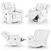Poltrona do Papai Reclinável Sala de Cinema Madrid Glider Manual Giratória Massagem USB PU Branco  G23