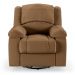 Poltrona do Papai Reclinável Sala de Cinema Madrid Glider Manual Giratória Massagem USB PU Caramelo  G23