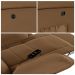 Poltrona do Papai Reclinável Sala de Cinema Madrid Glider Manual Giratória Massagem USB PU Caramelo  G23
