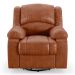 Poltrona do Papai Reclinável Sala de Cinema Madrid Glider Manual Giratória Massagem USB PU Caramelo Brilho  G26