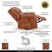 Poltrona do Papai Reclinável Sala de Cinema Madrid Glider Manual Giratória Massagem USB PU Caramelo Brilho  G26