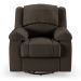 Poltrona do Papai Reclinável Sala de Cinema Madrid Glider Manual Giratória Massagem USB PU Marrom  G23