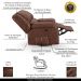 Poltrona do Papai Reclinável Sala de Cinema Madrid Glider Manual Giratória Massagem USB PU Marrom Brilho  G26