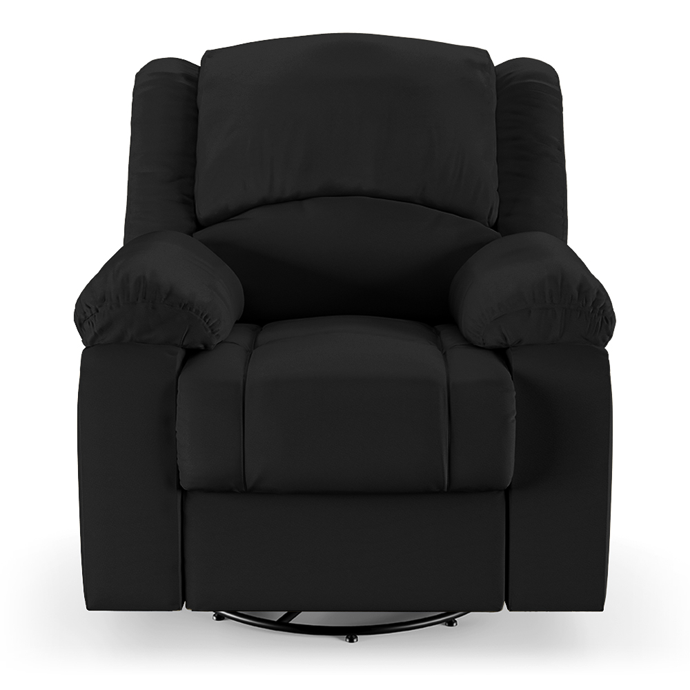 Poltrona do Papai Reclinável Sala de Cinema Madrid Glider Manual Giratória Massagem USB PU Preto  G23