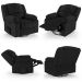 Poltrona do Papai Reclinável Sala de Cinema Madrid Glider Manual Giratória Massagem USB PU Preto  G23